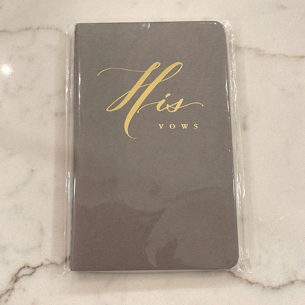 Seniman Calligraphy His/Hers Gold Foil On Moleskin Wedding Vow Notebook Set NWOT